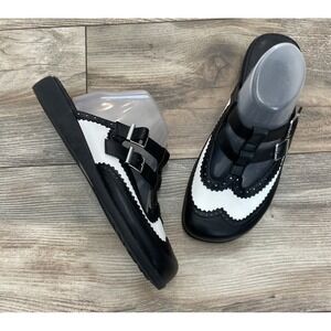 Hot Chocolate Design Chocolaticas Black White Slide Mary Jane Shoes EU41 US10